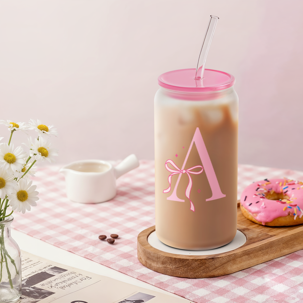 Monogram GlassGlow | Frosted Glass Tumbler 16oz