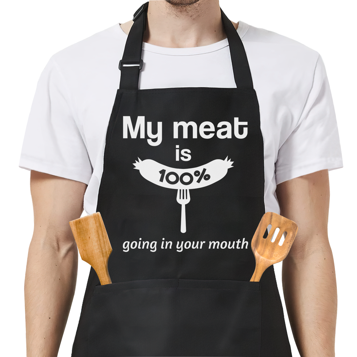 Black Grilling/BBQ Men Cotton Apron