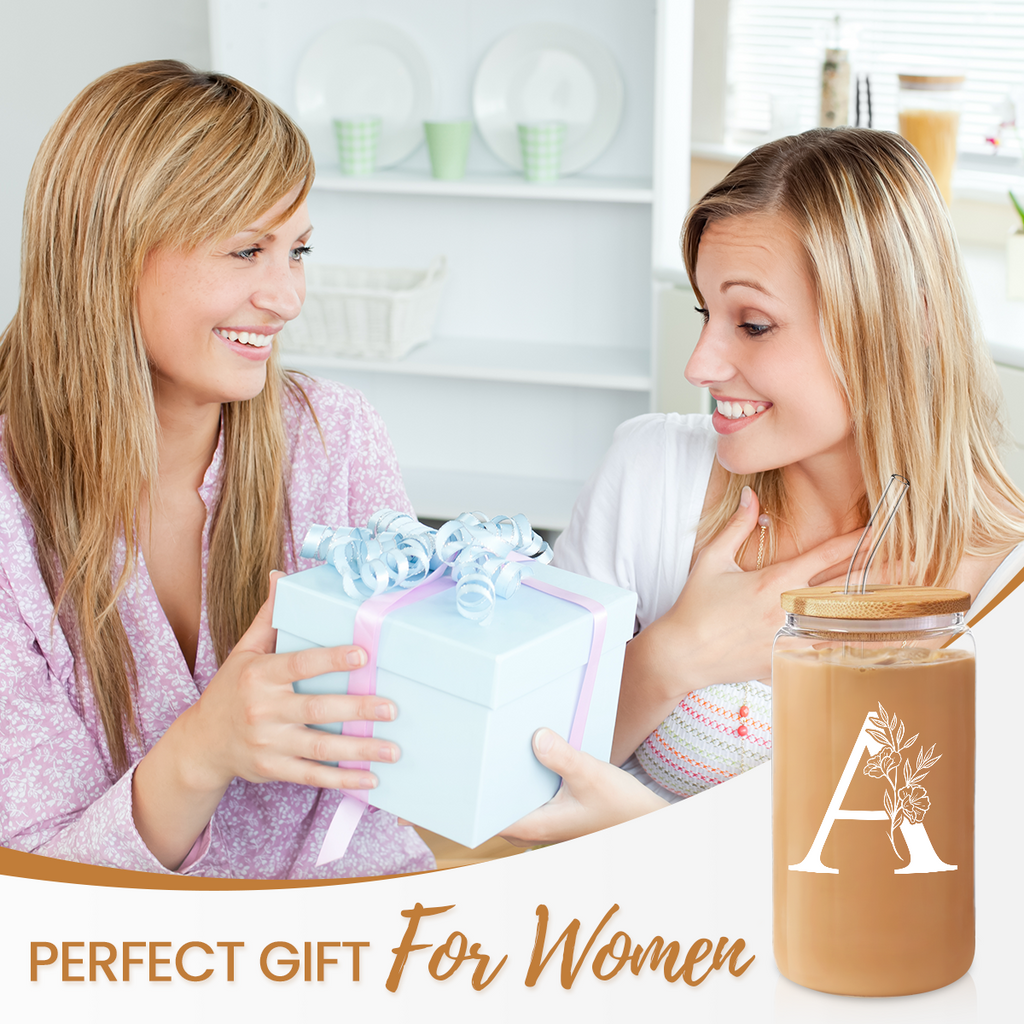 Monogram GlassGlow | Glass Tumbler with Bamboo Lid 16oz