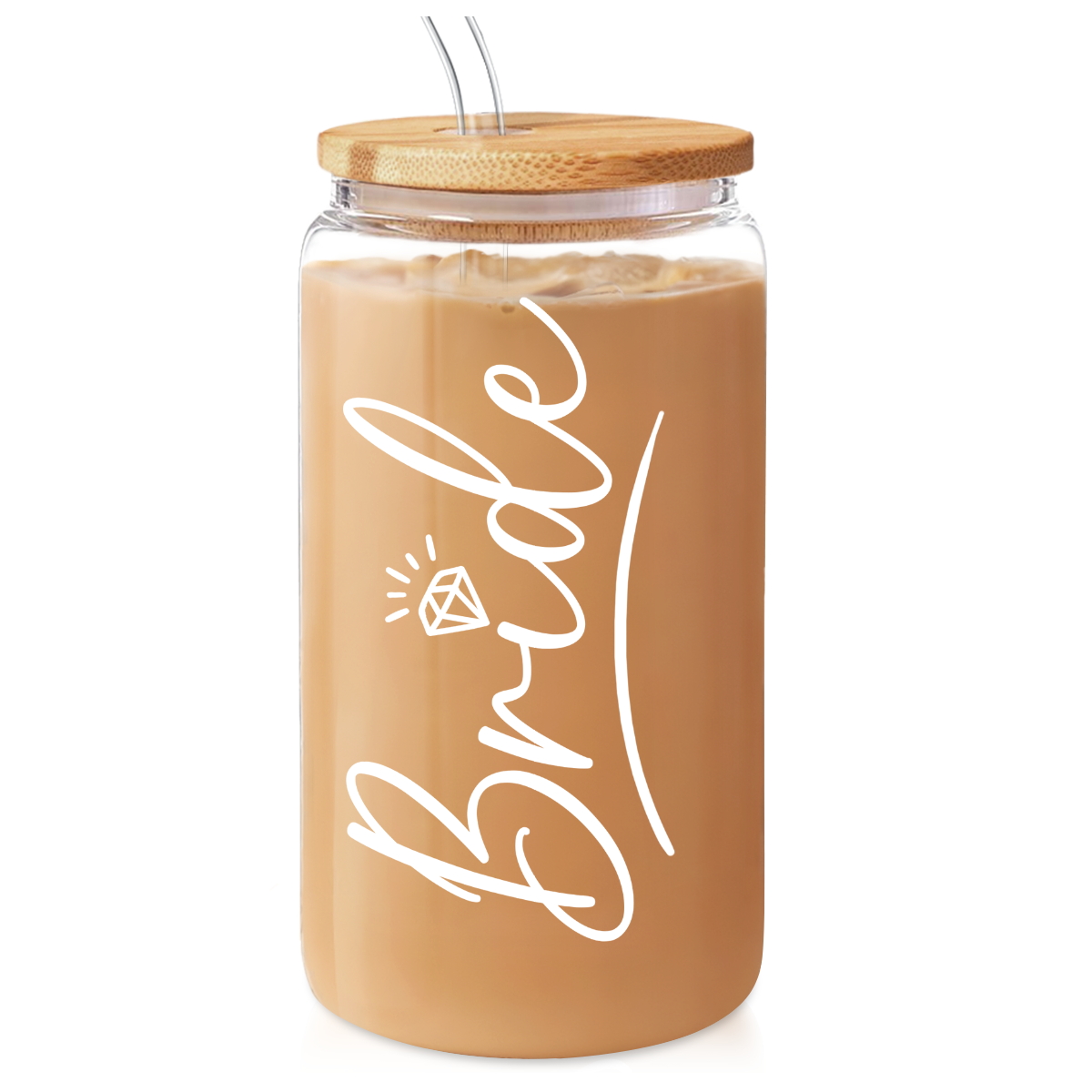 Bride GlassGlow | Glass Tumbler with Bamboo Lid 16oz