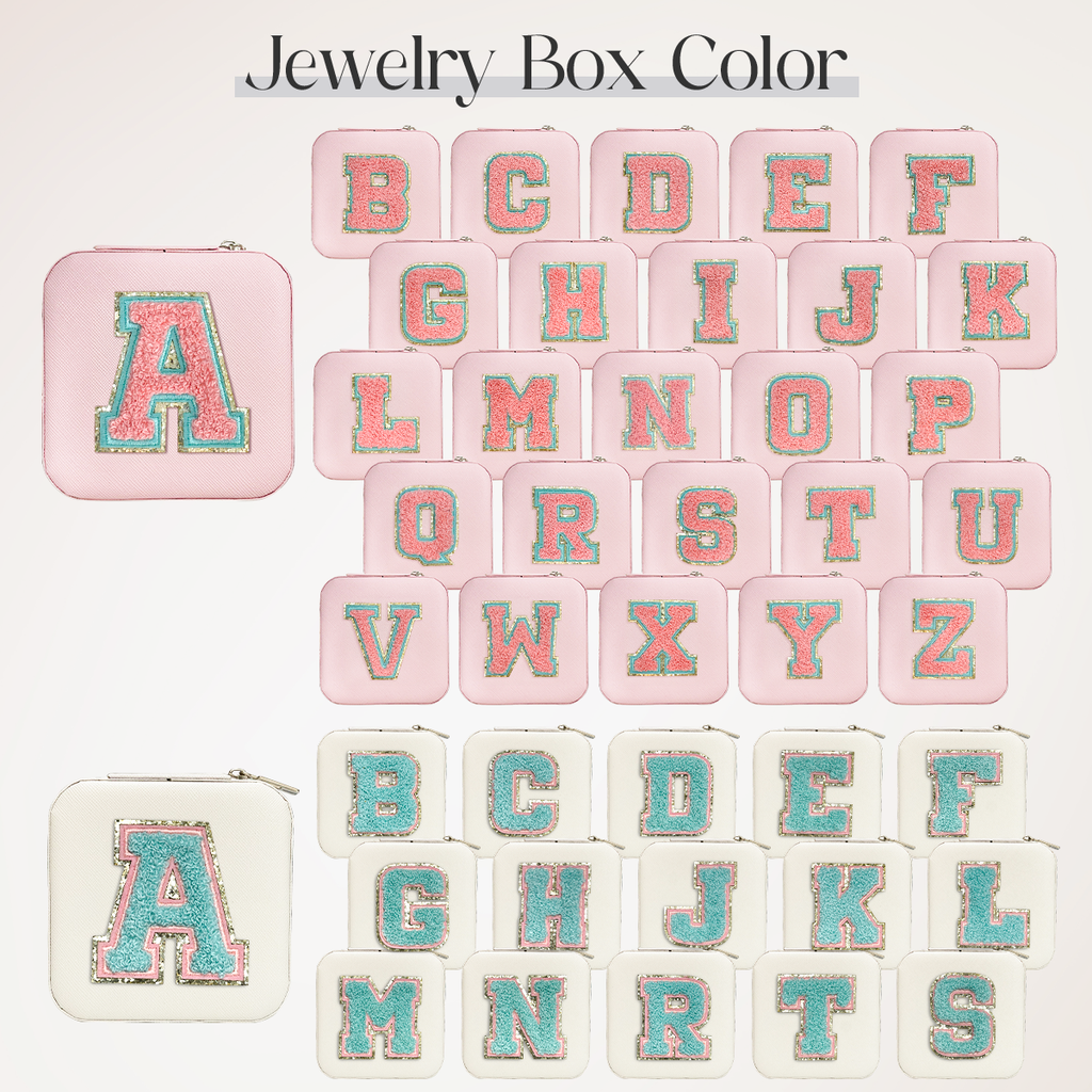 Pink Monogram Square Leather Travel Jewelry Case 4-Layer Sewing