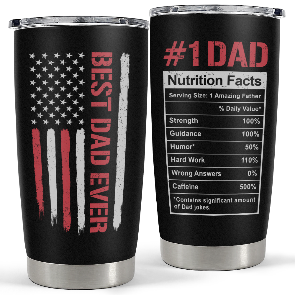 Black Best Dad Ever Stainless Steel Curved Tumbler 20oz