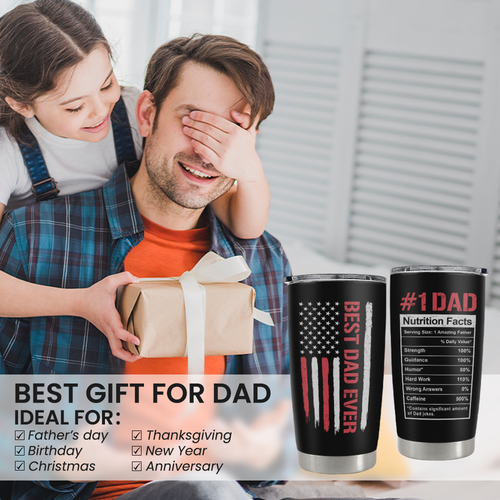 Black Best Dad Ever Stainless Steel Curved Tumbler 20oz