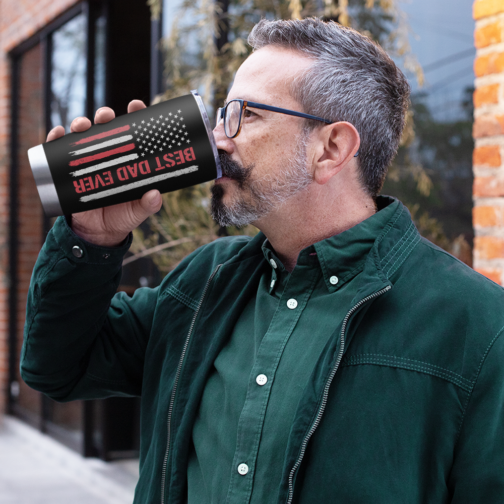 Black Best Dad Ever Stainless Steel Curved Tumbler 20oz