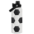 White Soccer Chug Lid Water Bottle 32oz