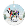 Personalized Cow Ornament Custom Name Christmas Cows Ceramic Ornaments Hanging Christmas Tree Decoration Keepsake Gifts