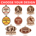 Personalized Christmas Ornament for Sports Players - 2 Layered Wooden Design, Gifts for Baseball, Softball, Basketball, Football Lovers, Men Women Boys Girls