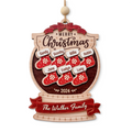 Personalized Family Ornament - Customized Name 3 Layered Wooden Ornament, Christmas Hanging Decor, Keepsake Gifts Ideas for Friends Men Women