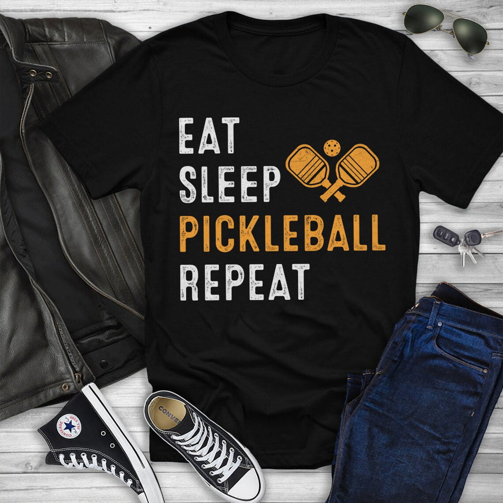 Eat Sleep Pickleball Repeat T Shirt Funny Pickle Ball Game