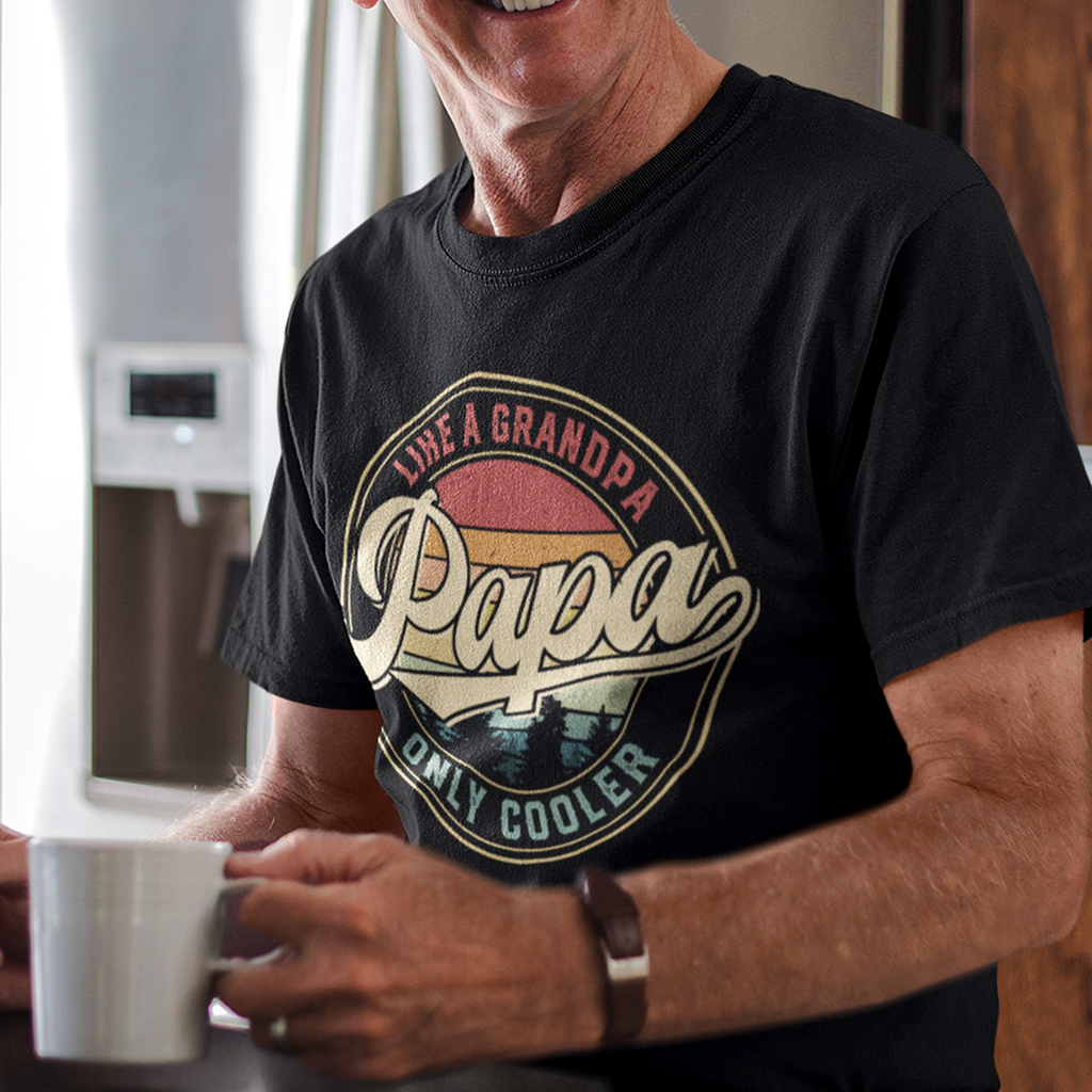 Papa Like A Grandpa Only Cooler Funny Fathers Day T-Shirt