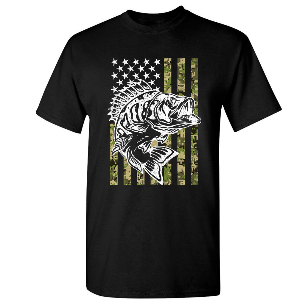 Fishing American Flag Vintage Tshirt USA Bass Fisherman Gift