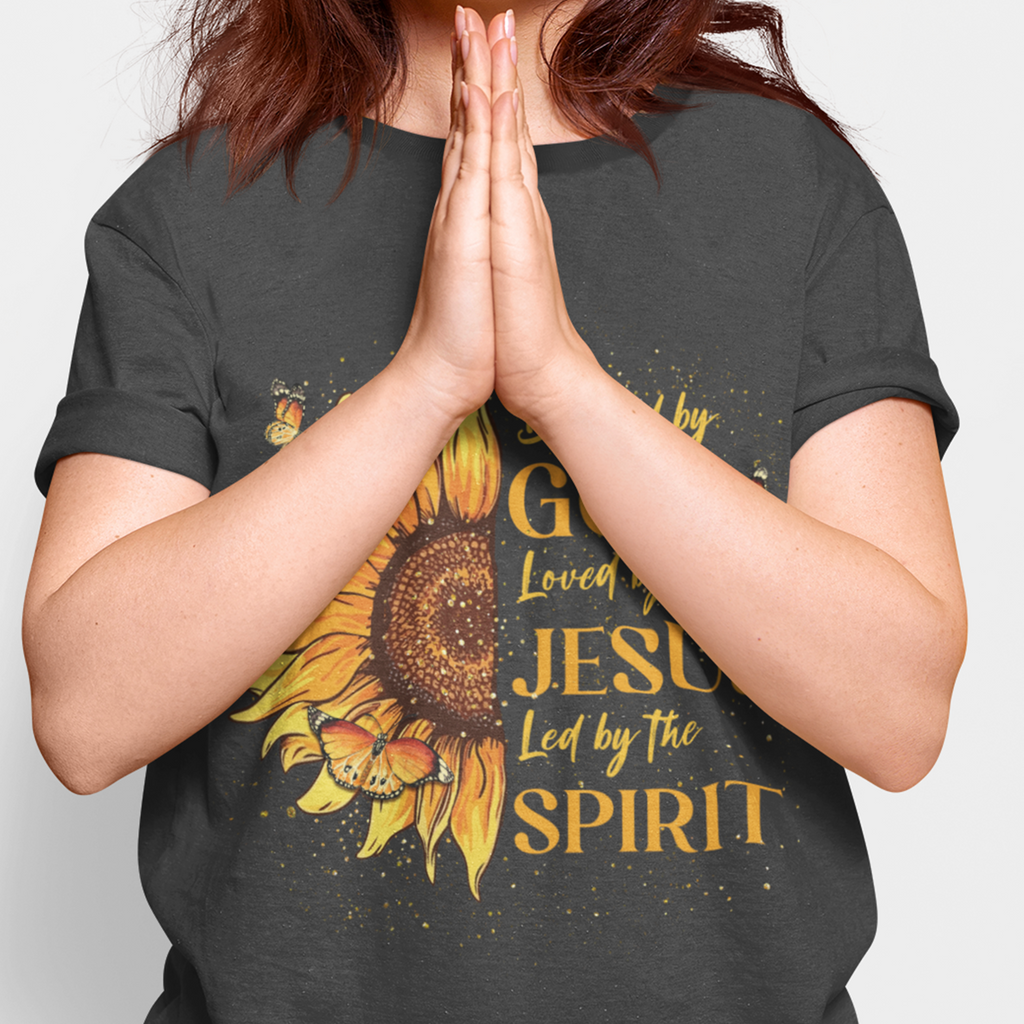 Blessed By God Loved By Jesus Sunflower T-Shirt