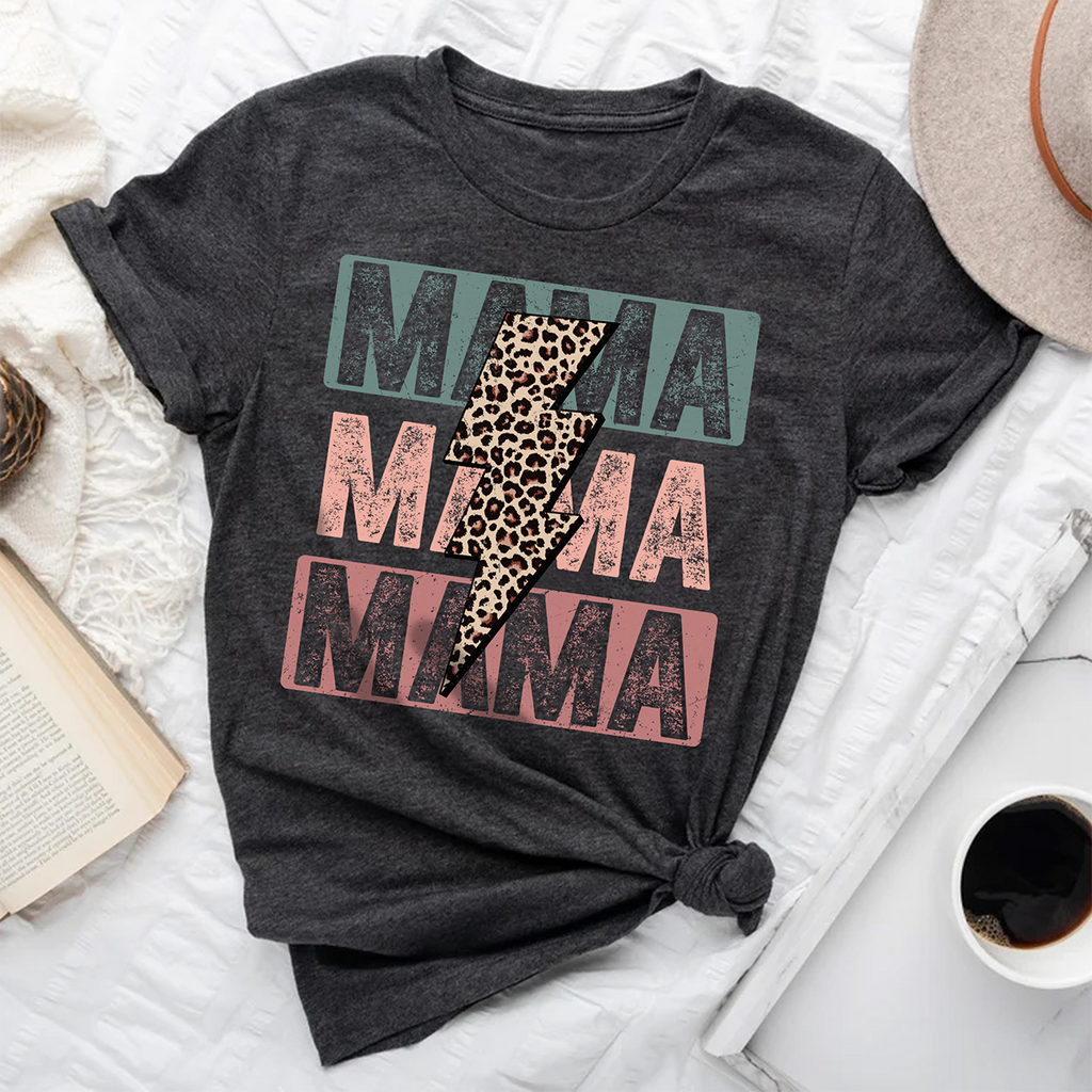 Sandjest Mom T-Shirt Leopard Style Gift for Women Mother Friend Mommy Mama