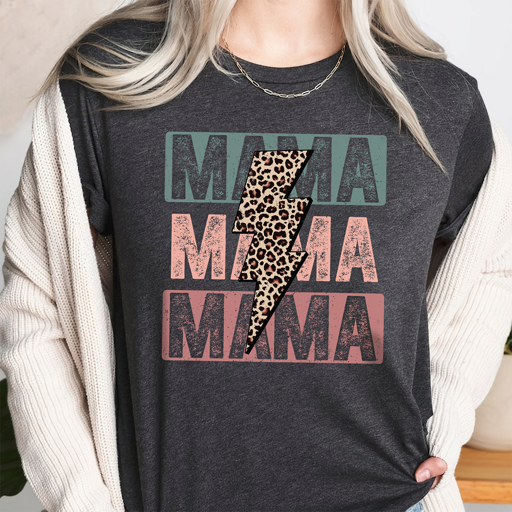 Sandjest Mom T-Shirt Leopard Style Gift for Women Mother Friend Mommy Mama