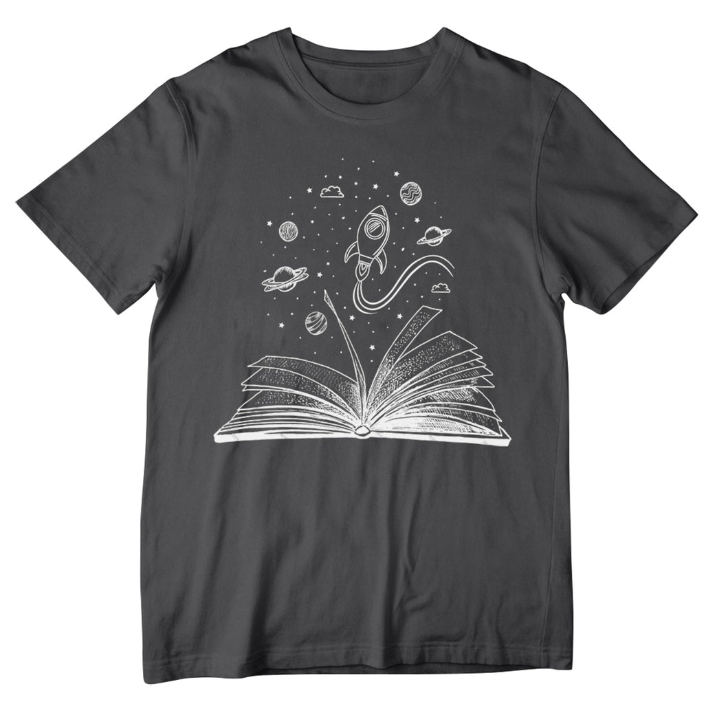 Books and Space T-Shirt Space Lover Gift For Bookworm Astronomy Tee