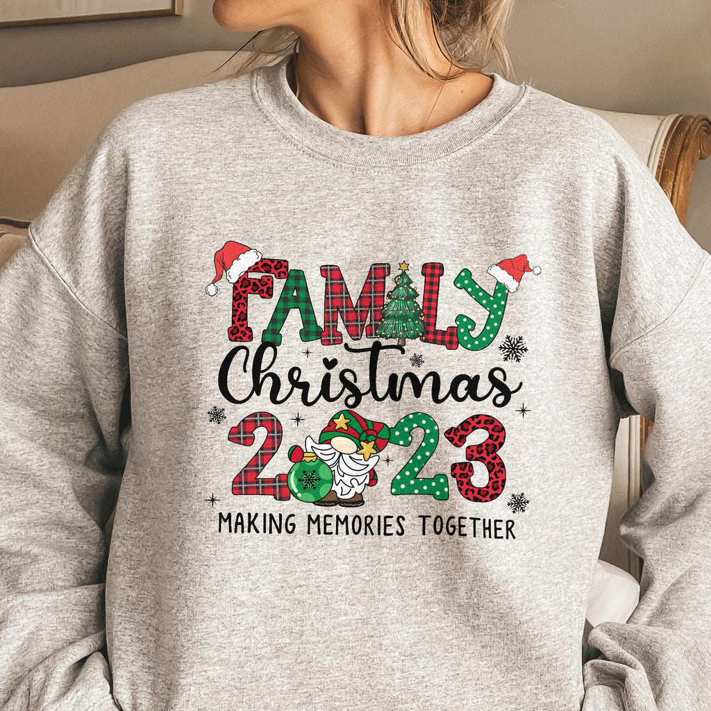 Sandjest Family Crewneck Sweatshirt 2023 Tee Christmas Shirt for Family Wife Husband Boy Girl Xmas Gift