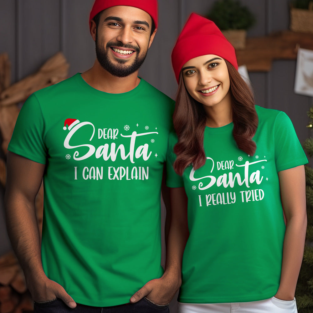 Personalized Christmas T-Shirt Dear Santa Just Bring Wine