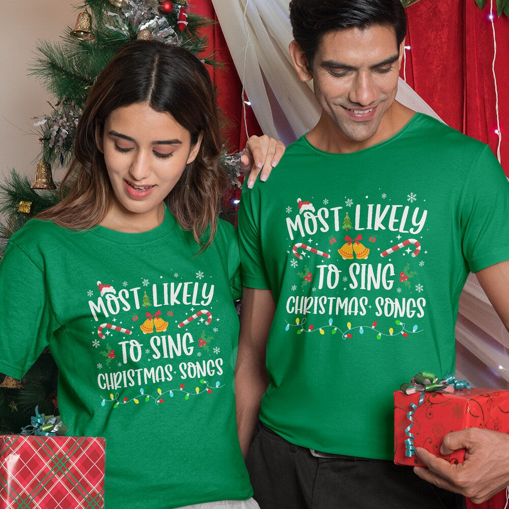 Personalized Christmas T-Shirt Most Likely To Eat All