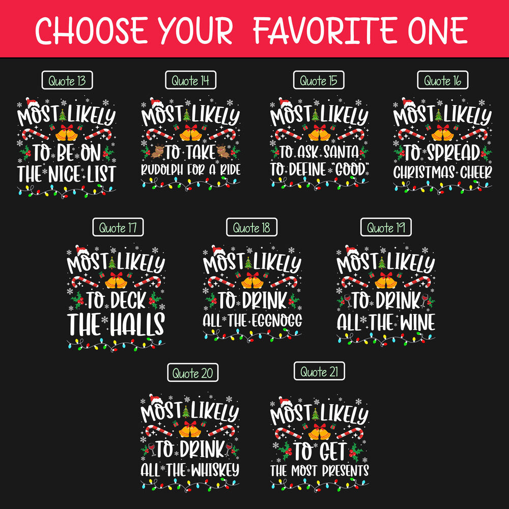 Personalized Christmas T-Shirt Most Likely To Eat All