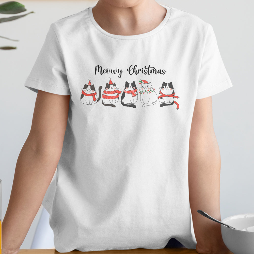 Personalized Christmas T-Shirt With Cat Motif