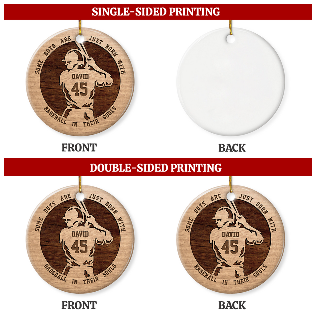 Personalized Baseball Ornament Custom Name Ceramic Ornaments 2024 for Boys Boyfriends Baseball Lovers Christmas Tree Decoration Circle Ornaments