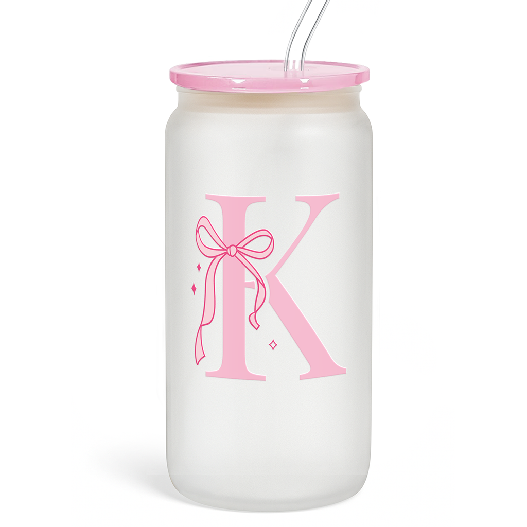 Monogram GlassGlow | Frosted Glass Tumbler 16oz