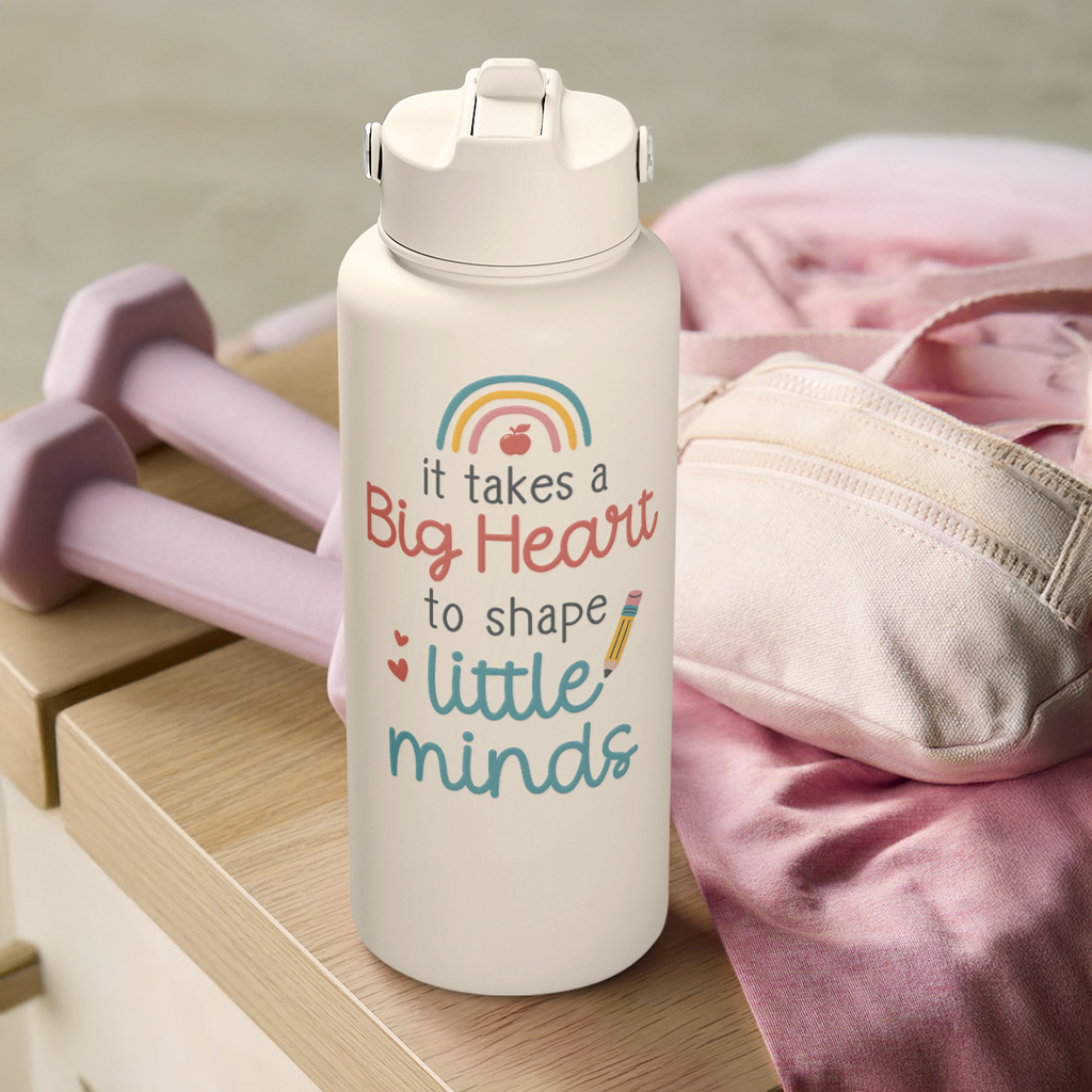 White Teacher SipChic | Straw Lid Water Bottle 32oz