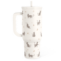White Cat Slidemate | Slider Tumbler with Handle 40oz