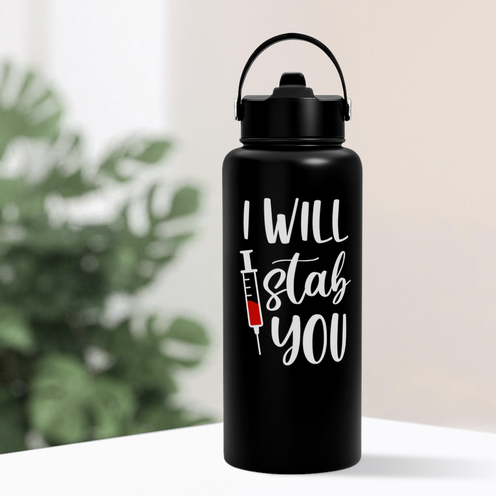 Black Nurse SipChic | Straw Lid Water Bottle 32oz
