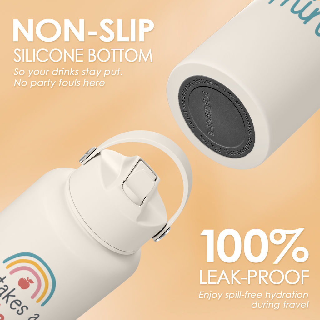 White Teacher SipChic | Straw Lid Water Bottle 32oz