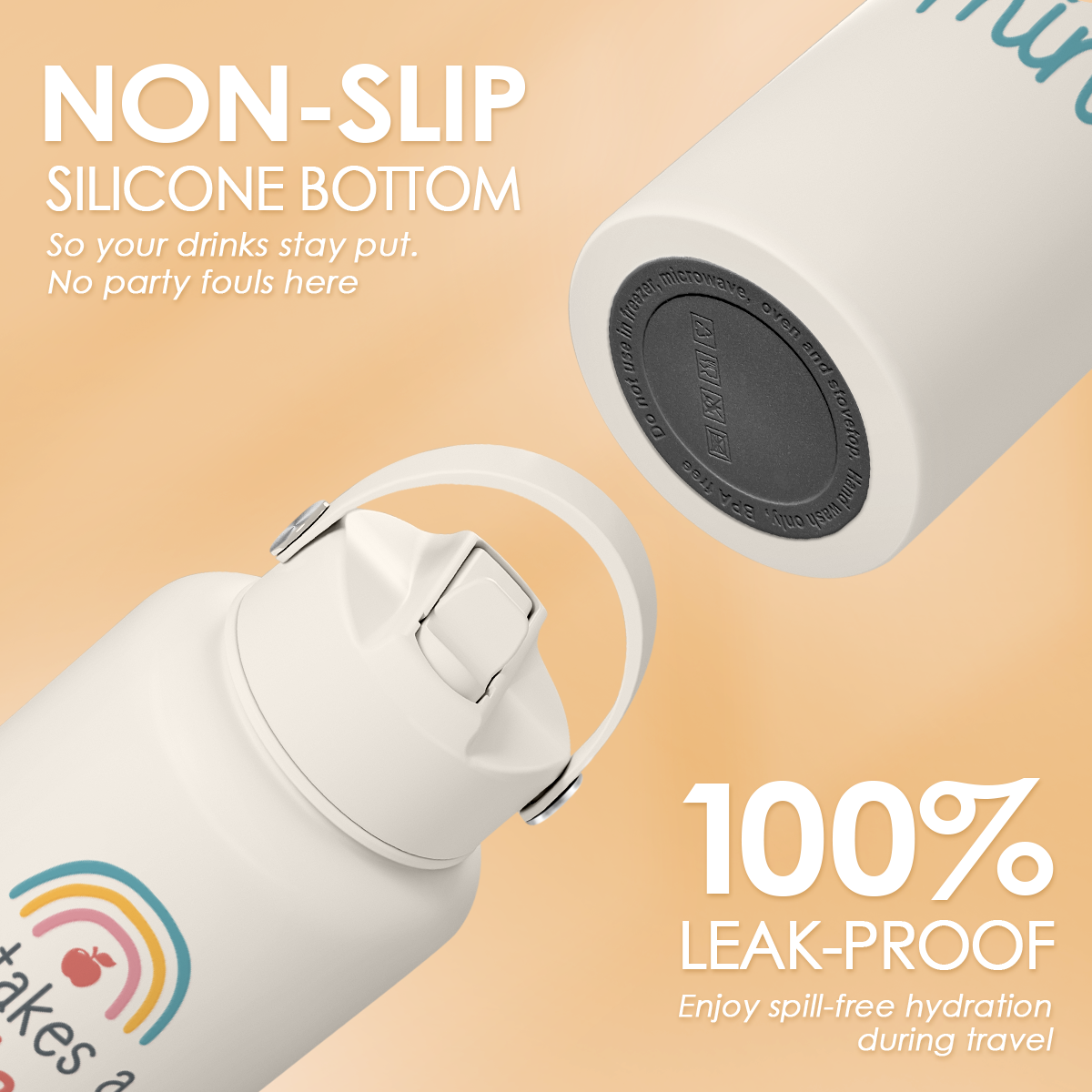 White Teacher SipChic | Straw Lid Water Bottle 32oz