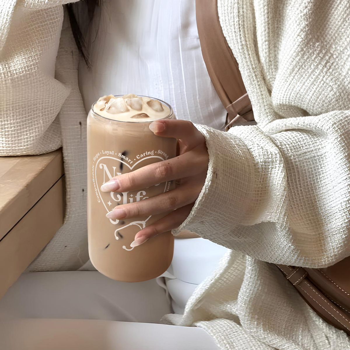 Nurse GlassGlow | Glass Tumbler with Bamboo Lid 16oz