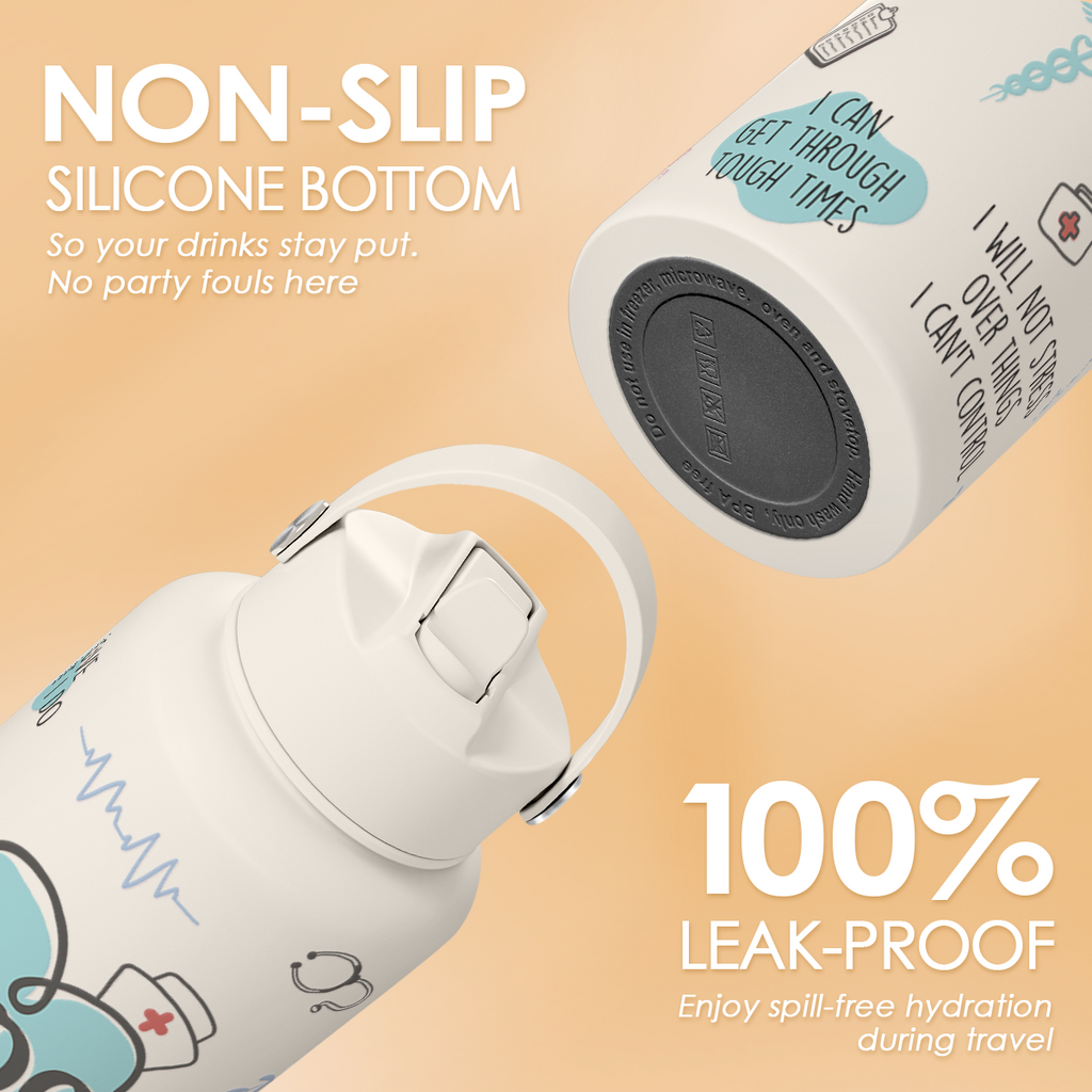 White Nurse SipChic | Straw Lid Water Bottle 32oz