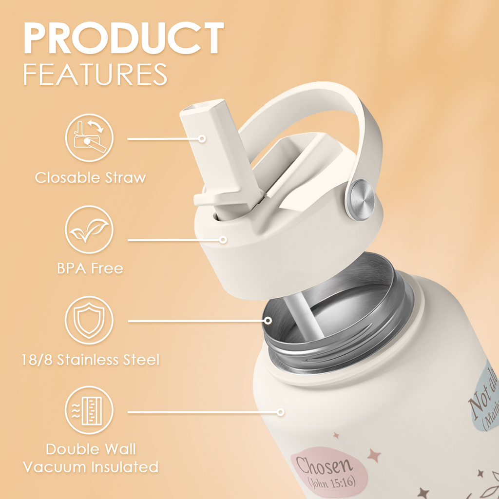 Christian SipChic | Straw Lid Water Bottle 32oz