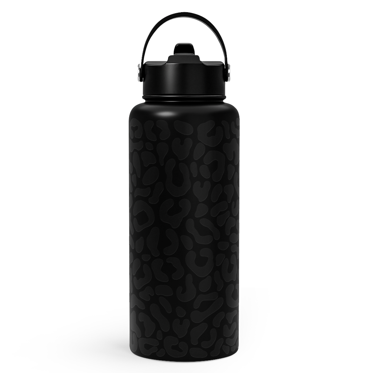 Black Leopard SipChic | Straw Lid Water Bottle 32oz