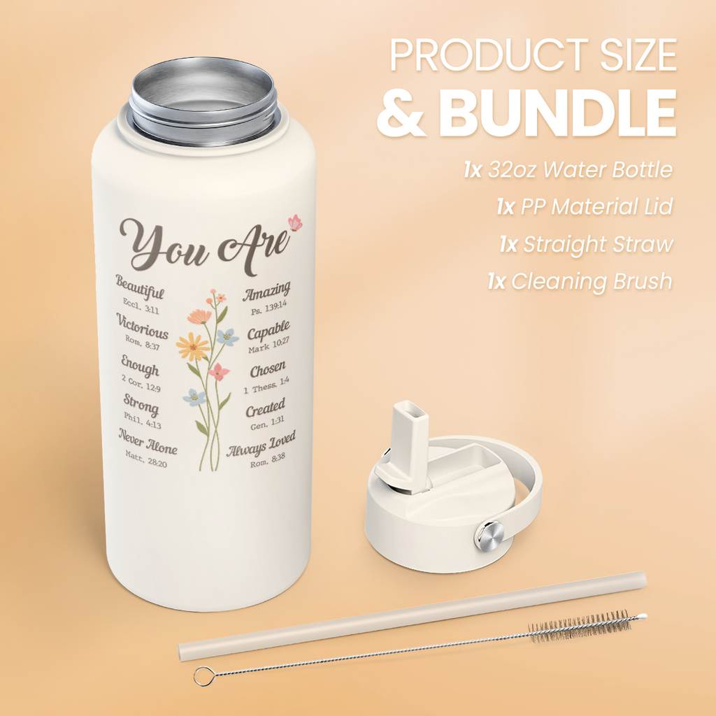 "You Are" Christian SipChic | Straw Lid Water Bottle 32oz