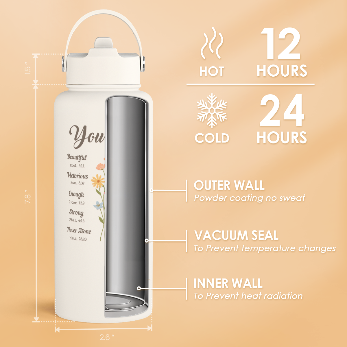 "You Are" Christian SipChic | Straw Lid Water Bottle 32oz