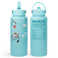 Mint Nurse SipChic | Straw Lid Water Bottle 32oz