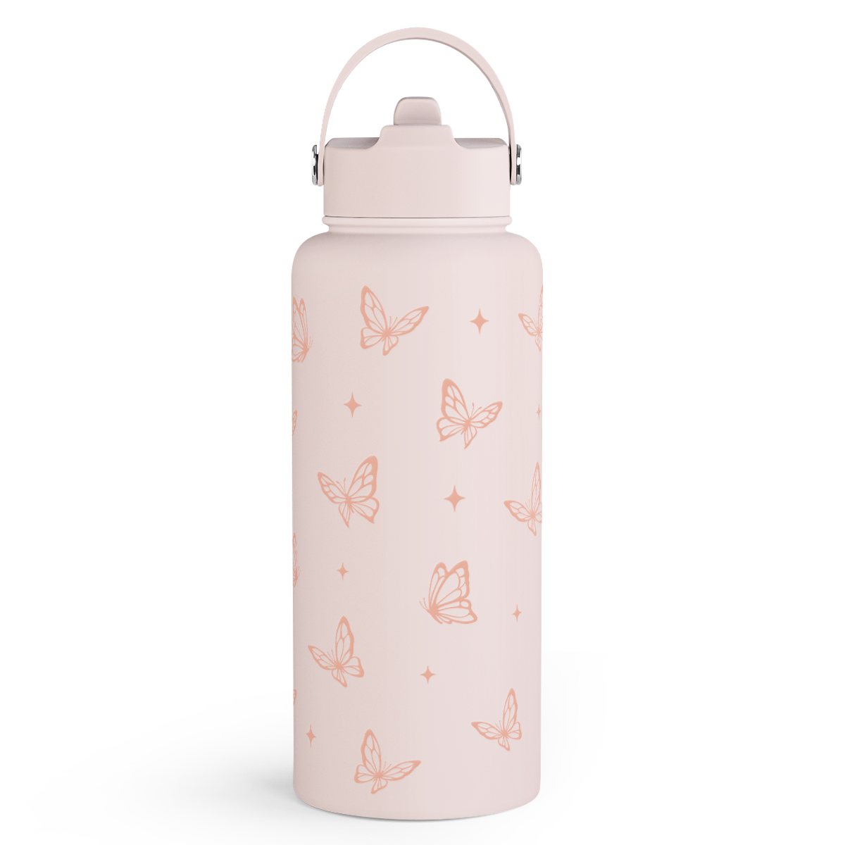Pink Butterfly SipChic | Straw Lid Water Bottle 32oz
