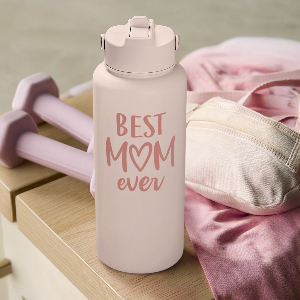 Pink Best Mom Ever SipChic | Straw Lid Water Bottle 32oz