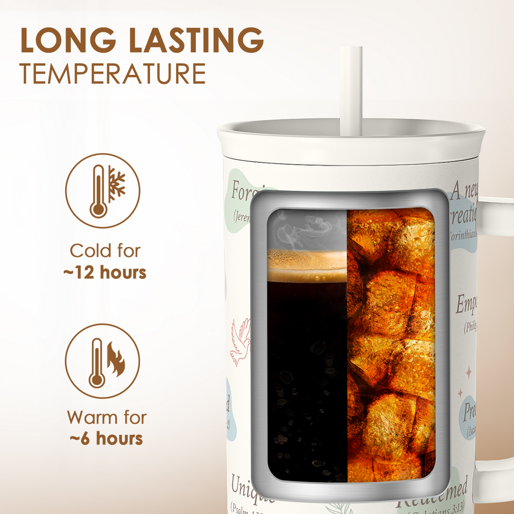 White Christian Slidemate | Slider Tumbler with Handle 40oz