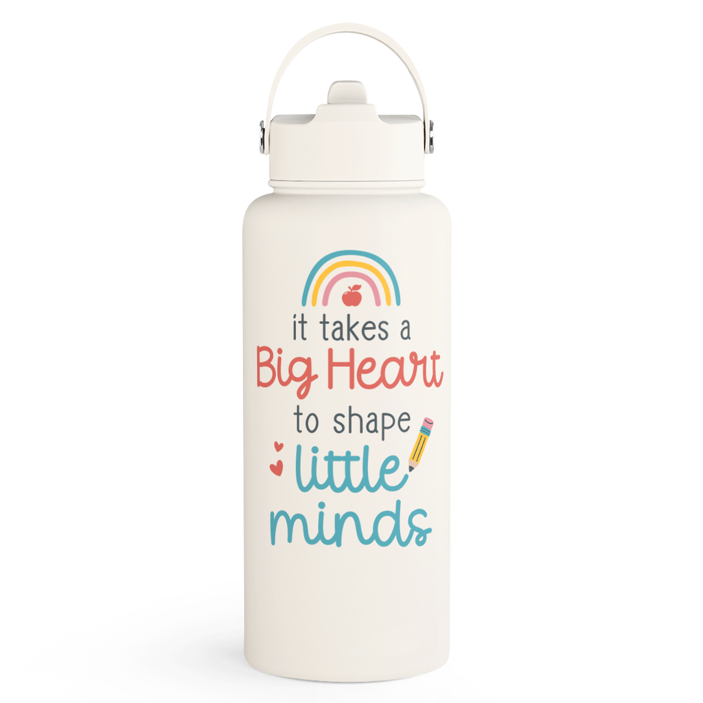 White Teacher SipChic | Straw Lid Water Bottle 32oz