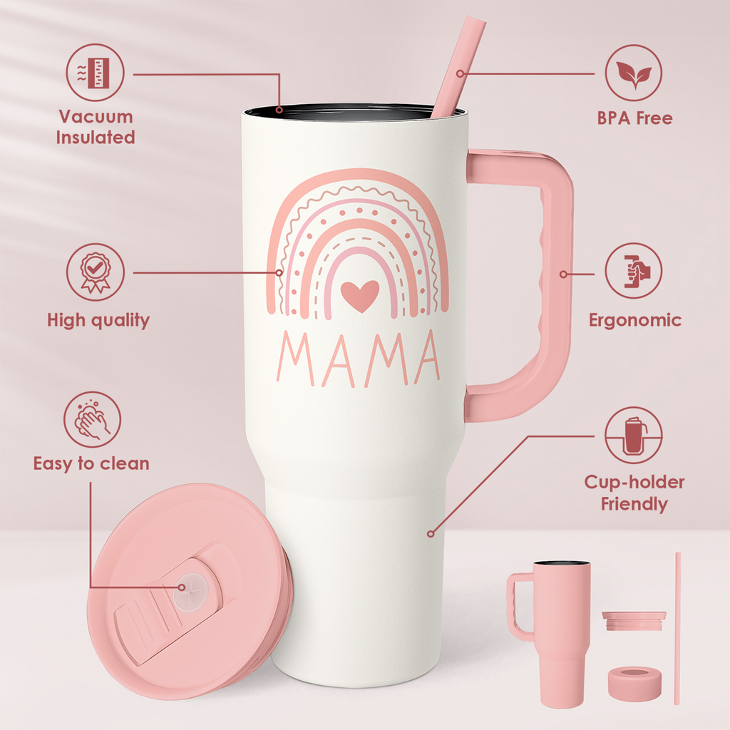 Pink Mom Mama Slidemate | Slider Tumbler with Handle 40oz