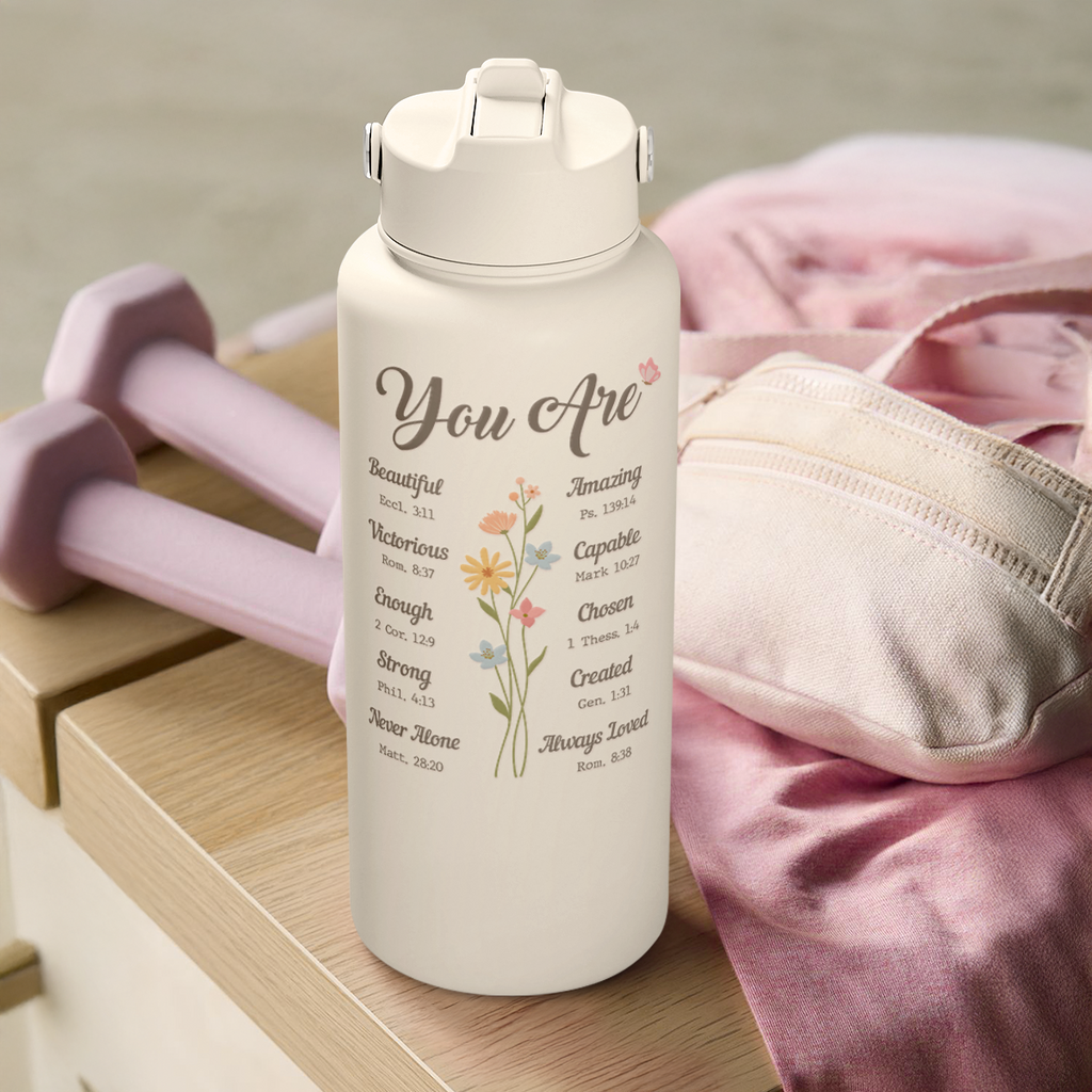 "You Are" Christian SipChic | Straw Lid Water Bottle 32oz