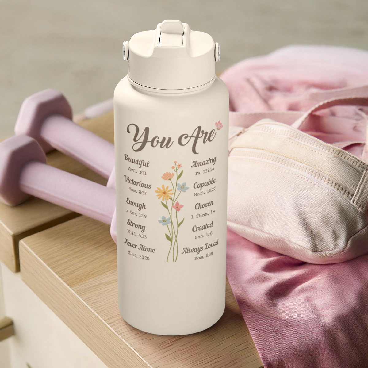 "You Are" Christian SipChic | Straw Lid Water Bottle 32oz