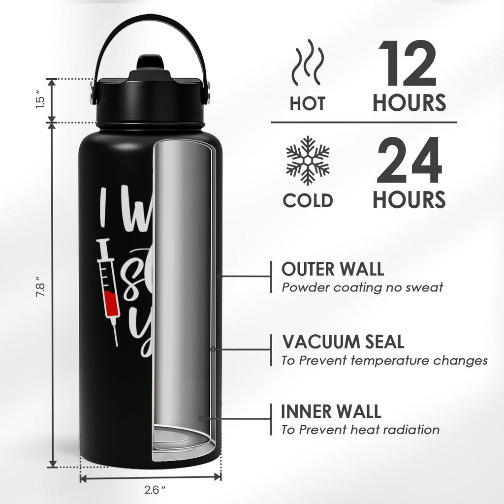 Black Nurse SipChic | Straw Lid Water Bottle 32oz