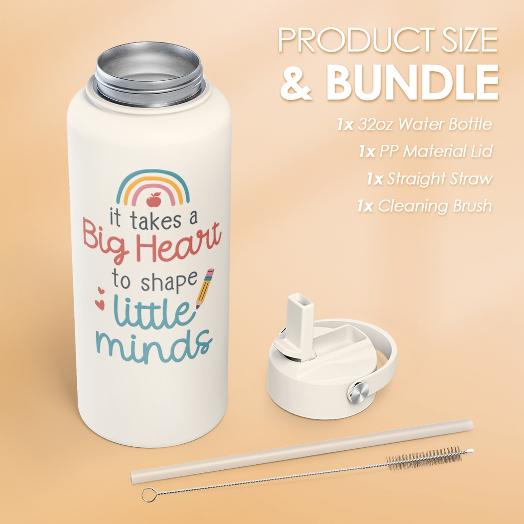 White Teacher SipChic | Straw Lid Water Bottle 32oz