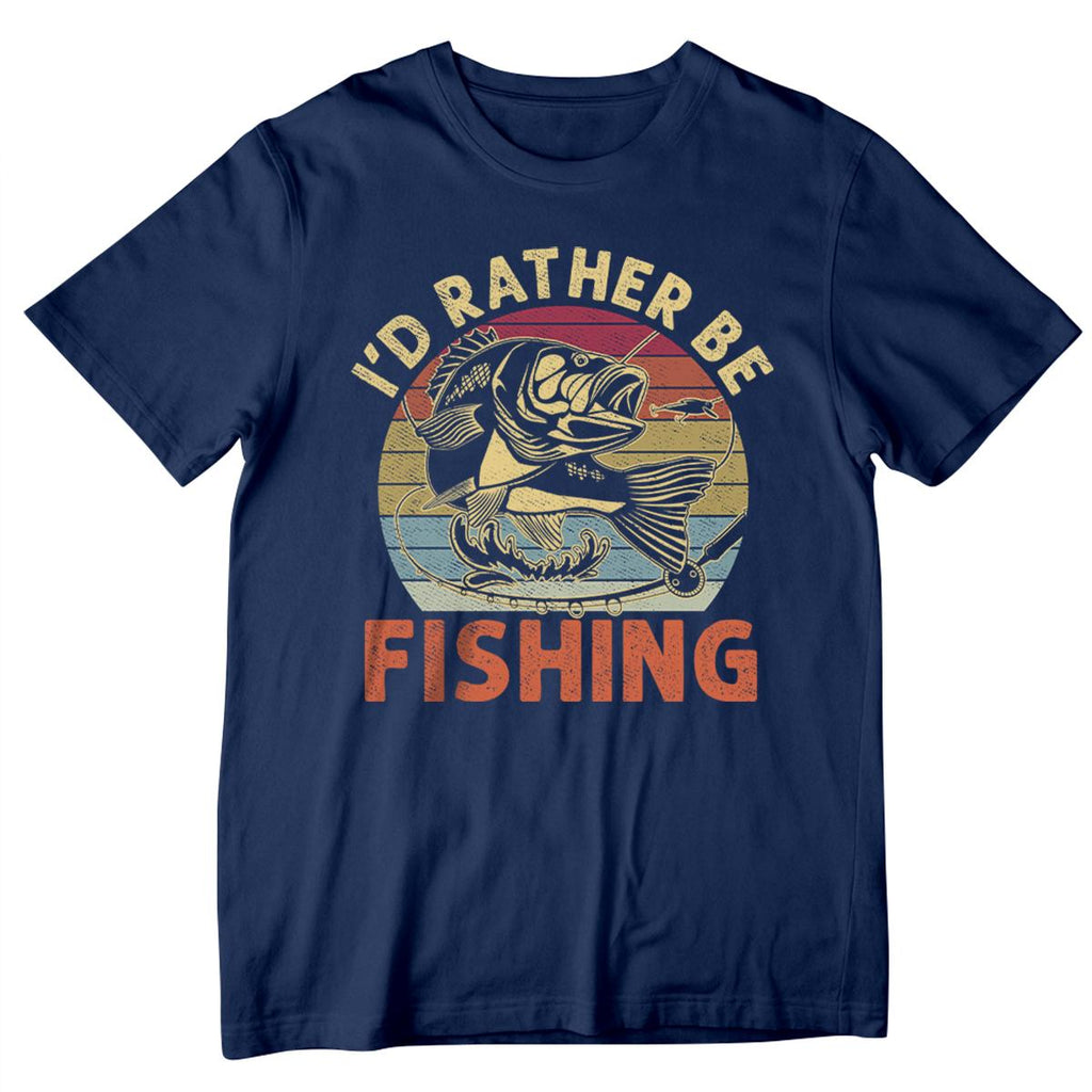 I'd Rather Be Fishing, Funny Fishing Saying Graphic Novelty T-Shirt