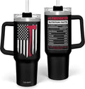 Black Firefighter Quencher Tumbler with Handle 40oz