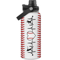 White Baseball Chug Lid Water Bottle 32oz